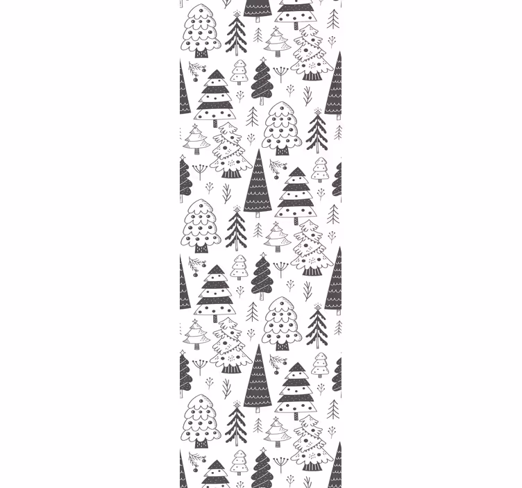 Carta da parati natalizia modello di alberi festivi - TenStickers