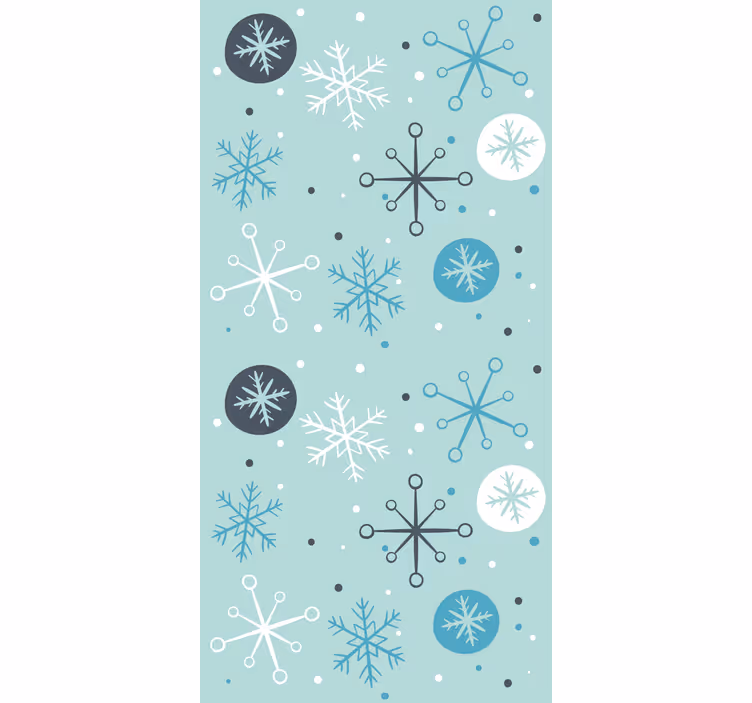 Carta da parati natalizia motivo festivo a fiocco di neve - TenStickers