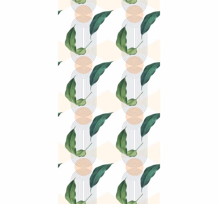Carta da parati foglie geometrico a foglia - TenStickers