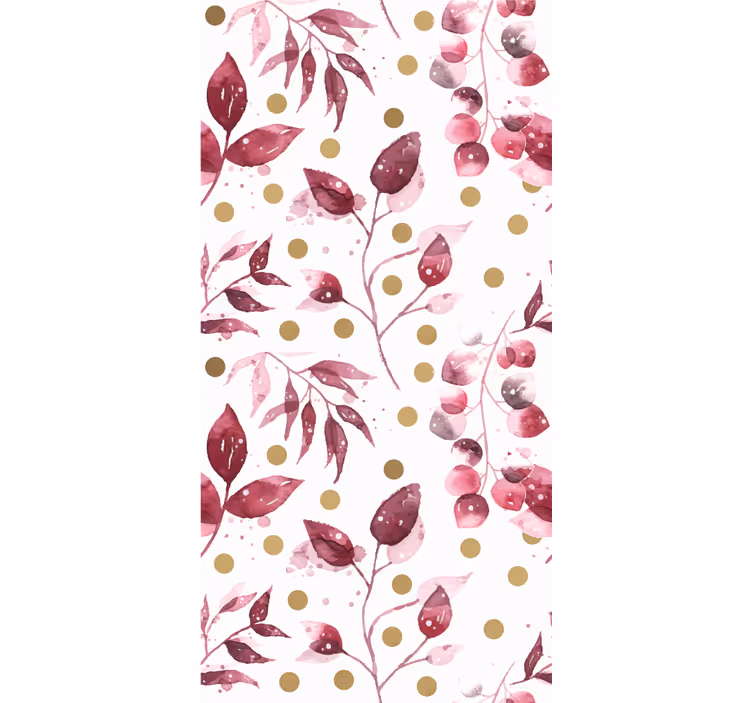 Carta da parati floreale motivo botanico a pois - TenStickers