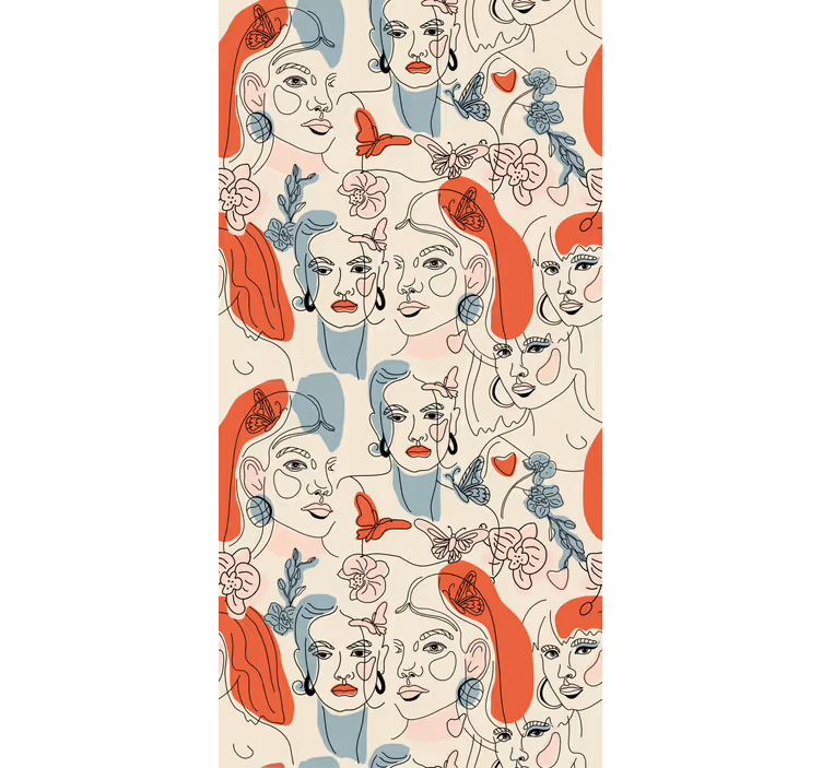 Carta da parati artistica arte della linea femminile - TenStickers