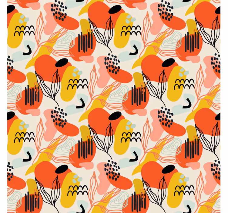 Carta da parati artistica forme organiche astratte - TenStickers