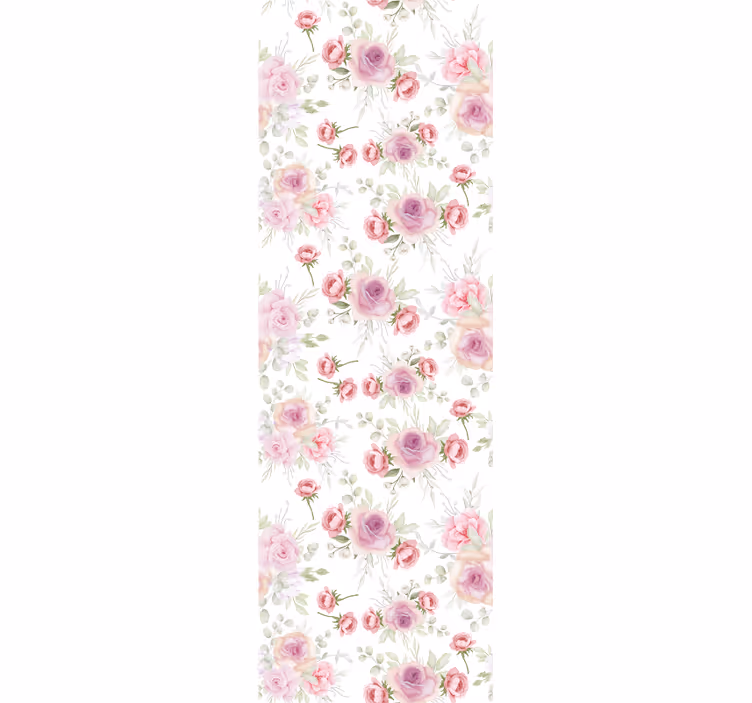 Carta da parati fiori Motivo rosa e selvaggio - TenStickers