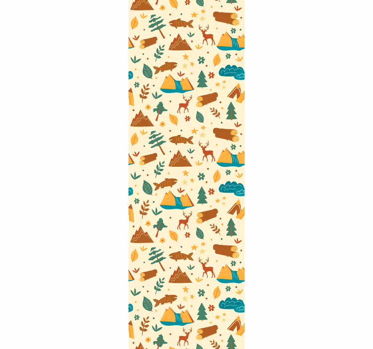 Carta da parati alberi scena avventura camping - TenStickers