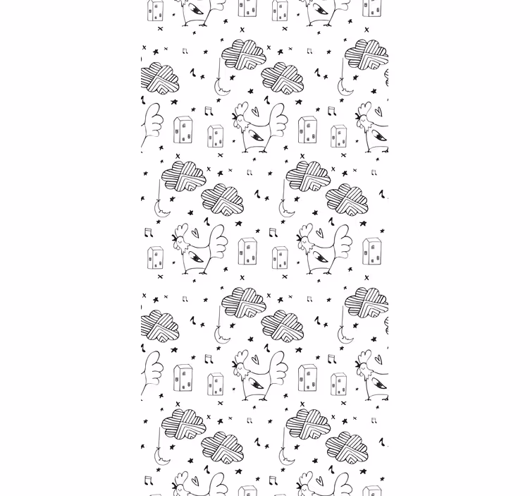Carta da parati animali modello di cartone animato gallo - TenStickers