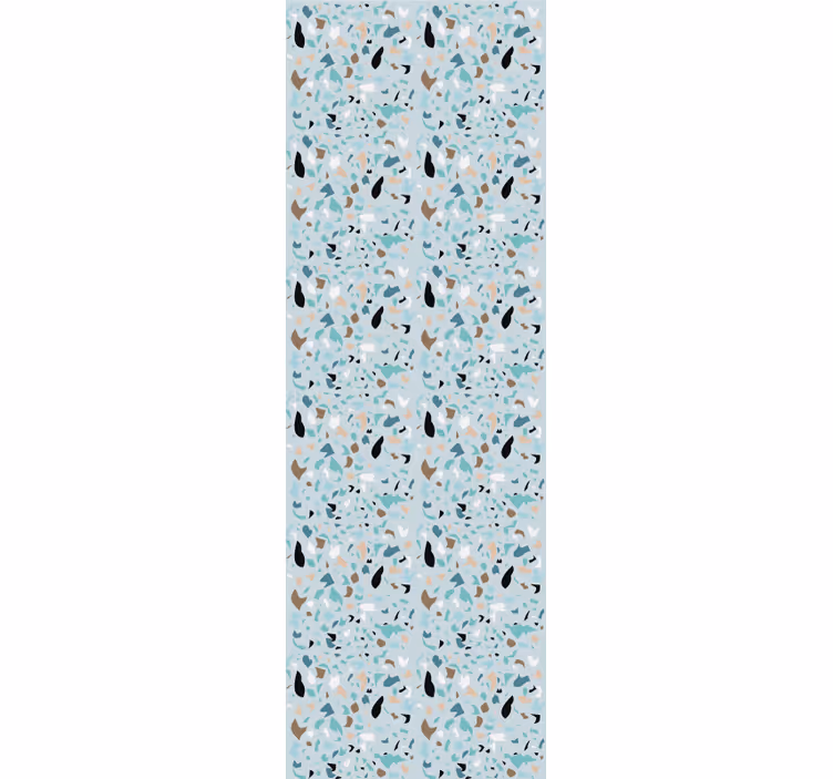 Carta da parati sala da pranzo effetto terrazzo azzurro - TenStickers