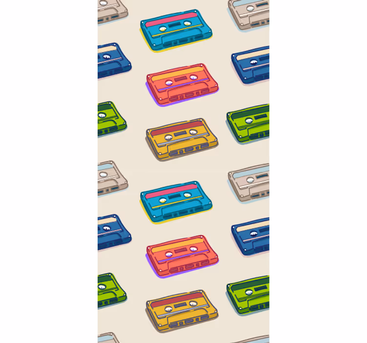 Carta da parati artistica cassette retrò - TenStickers