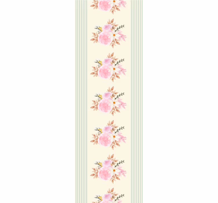Carta da parati floreale disegno a strisce floreali - TenStickers