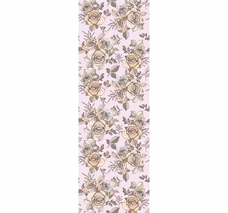 Carta da parati floreale modello vintage rosa - TenStickers