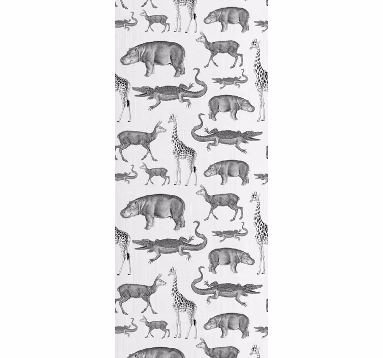 Carta da parati animali motivo grigio tropicale - TenStickers