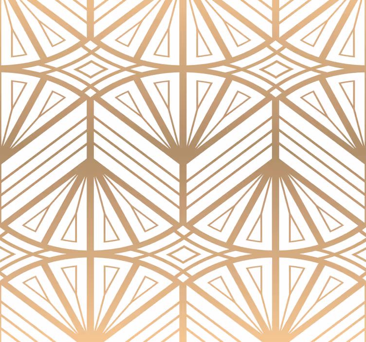 Carta da parati moderna motivo geometrico dorato - TenStickers