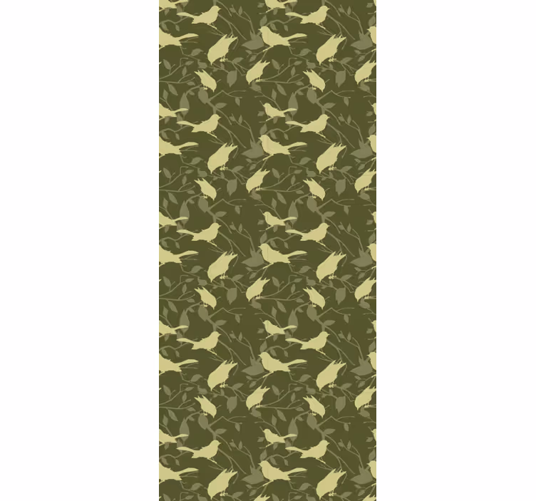 Carta da parati uccelli modello semplice verde - TenStickers