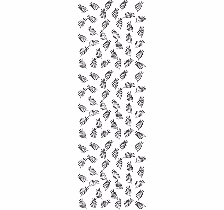 Carta da parati foglie modello semplice in bianco e nero - TenStickers