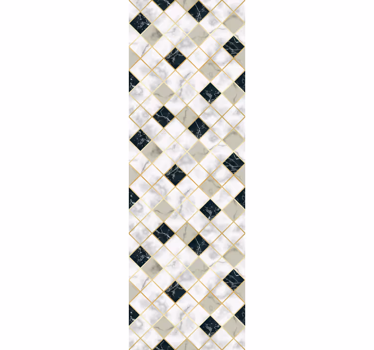 Carta da parati effetto marmo elegante motivo a diamante - TenStickers