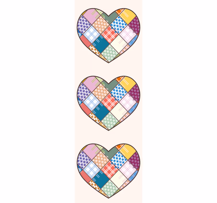 Carta da parati floreale disegno a cuore patchwork - TenStickers