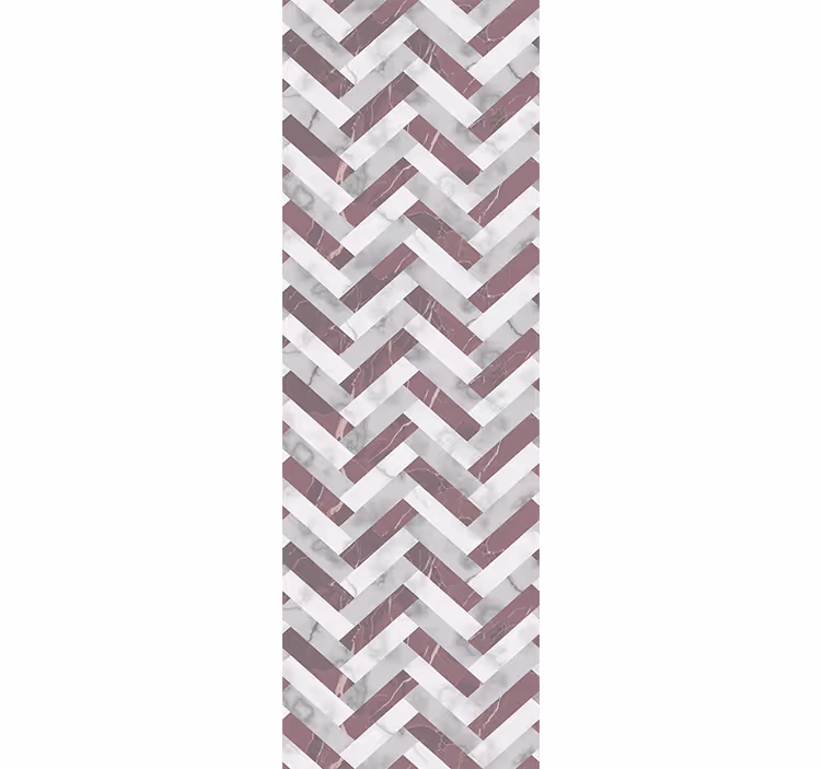Carta da parati effetto marmo motivo a chevron grigio - TenStickers