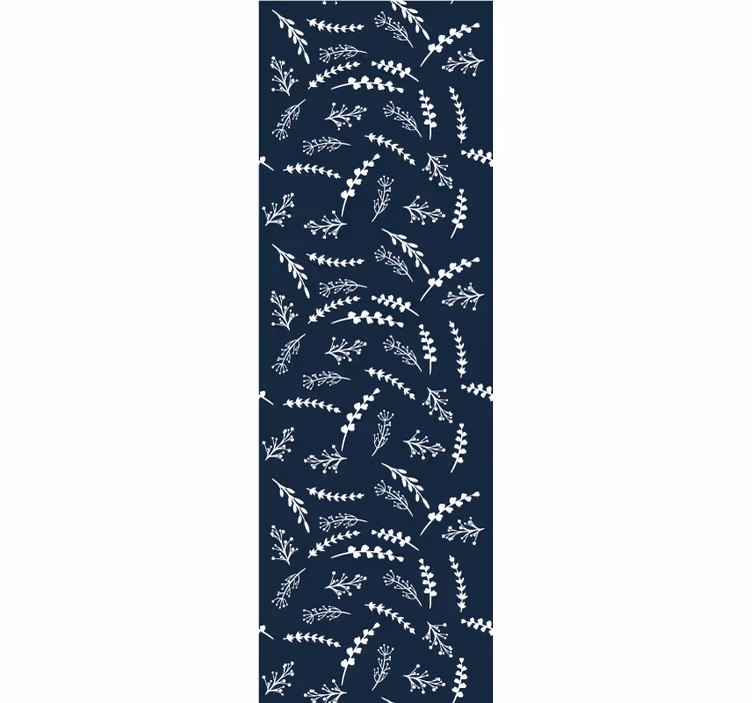 Carta da parati foglie delicato motivo blu - TenStickers