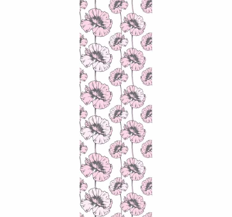 Carta da parati floreale modello semplice rosa - TenStickers