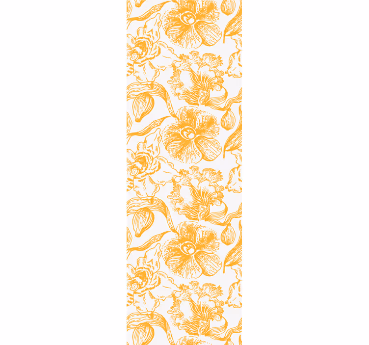 Carta da parati floreale modello vintage giallo - TenStickers