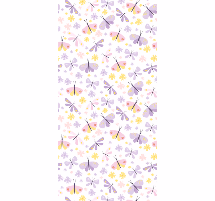 Carta da parati farfalle motivo viola delicato - TenStickers