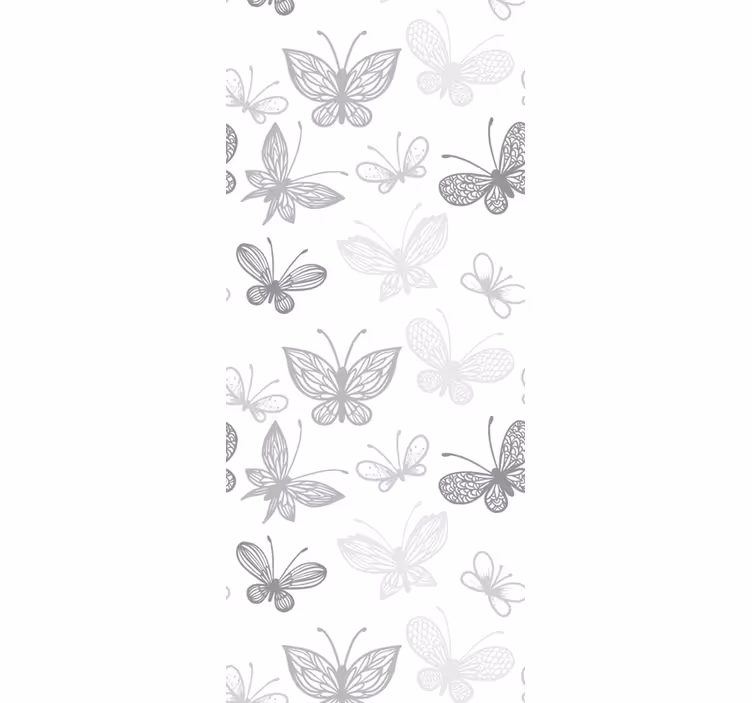 Carta da parati farfalle elegante motivo grigio - TenStickers