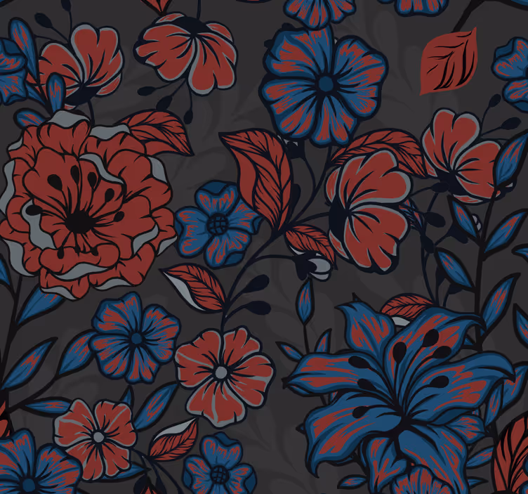 Carta da parati floreale scena floreale in fiore - TenStickers