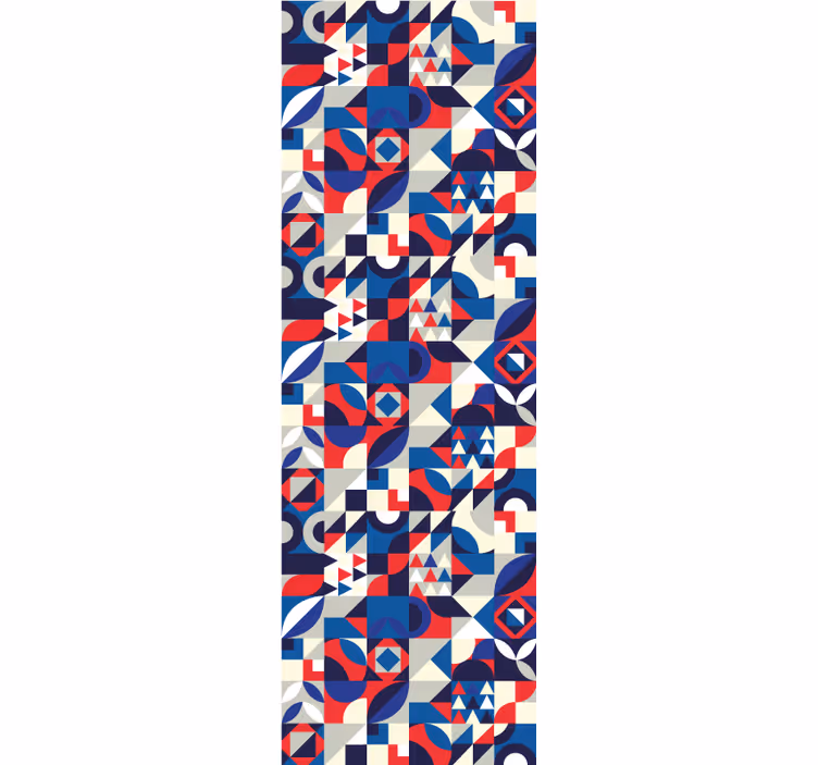 Carta da parati geometrica fusione di motivi blu - TenStickers