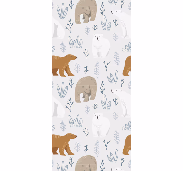 Carta da parati animali modello orso bruno e polare - TenStickers
