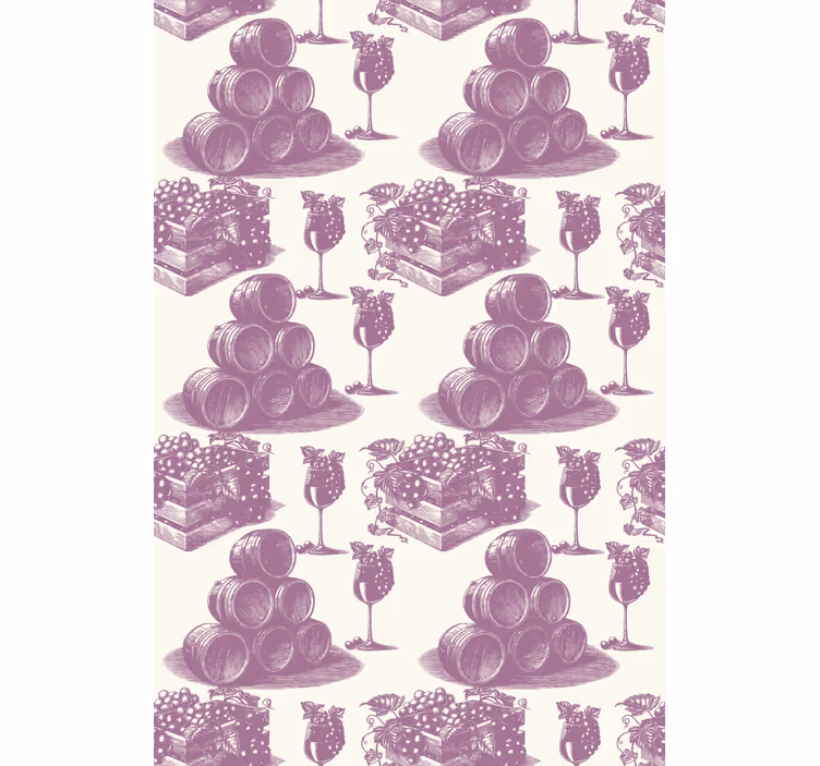 Carta da parati rustica uva e barili - TenStickers