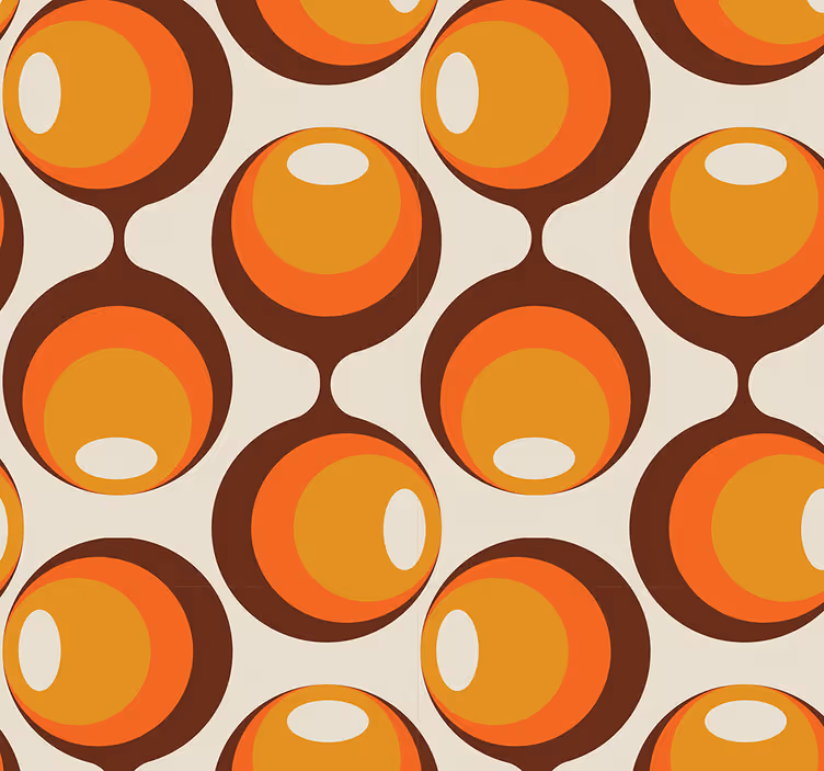 Carta da parati vintage texture design semi oblunghi anni 70 - TenStickers