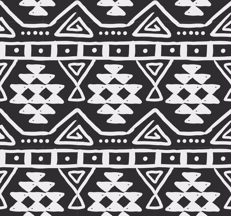 Carta da parati moderna bohémien bianco e nero - TenStickers