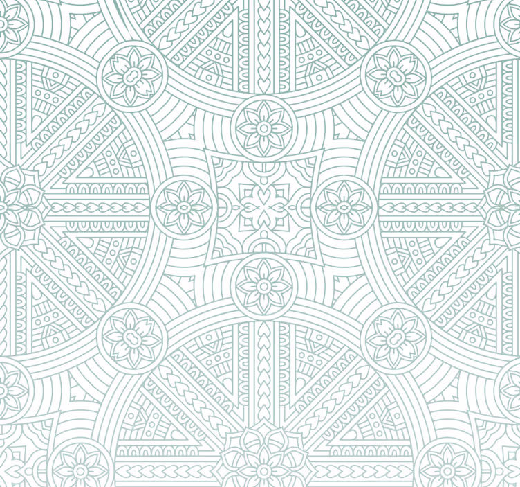 Carta da parati camera da letto motivo boho azteco verde - TenStickers