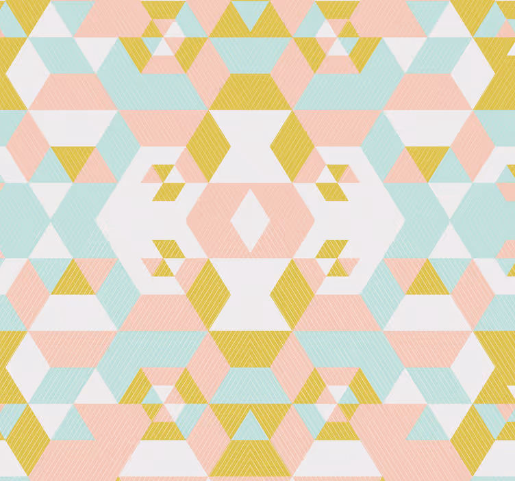Carta da parati soggiorno modello pastello geometrico - TenStickers