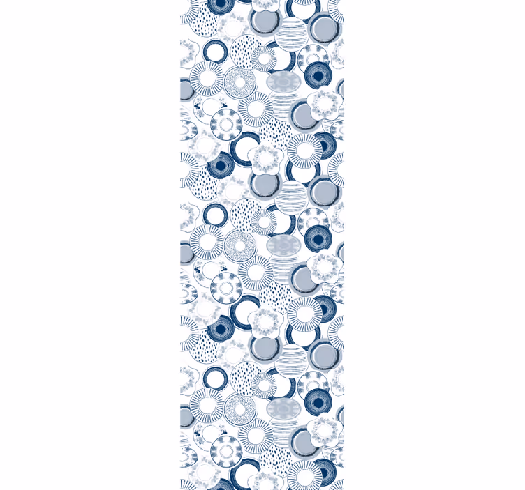 Carta da parati con piatti blu per soggiorno - TenStickers