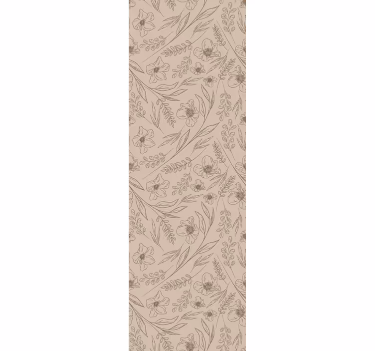 Carta da parati floreale fiorito tortora - TenStickers