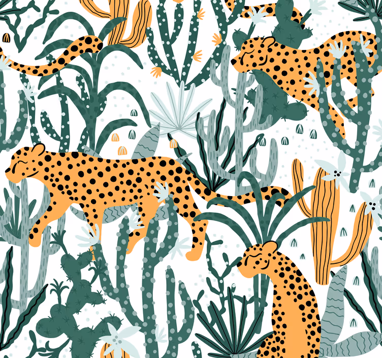 Carta da parati leopardo leopardo nella giungla - TenStickers