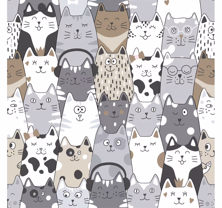 Carta da parati bambini gatti cartoni animati - TenStickers