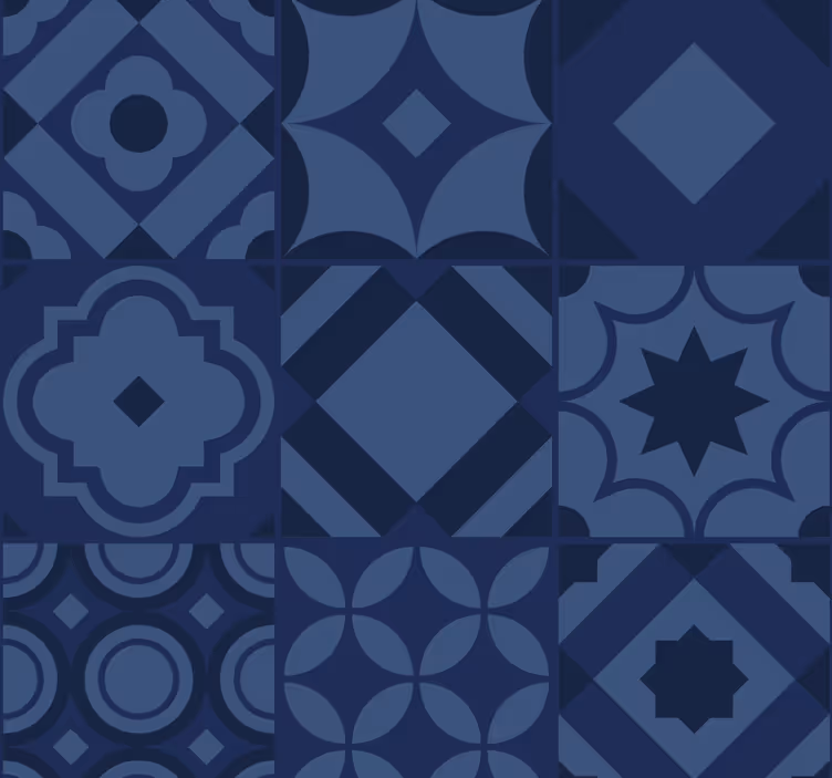 carta da parati cucina piastrelle blu navy - TenStickers