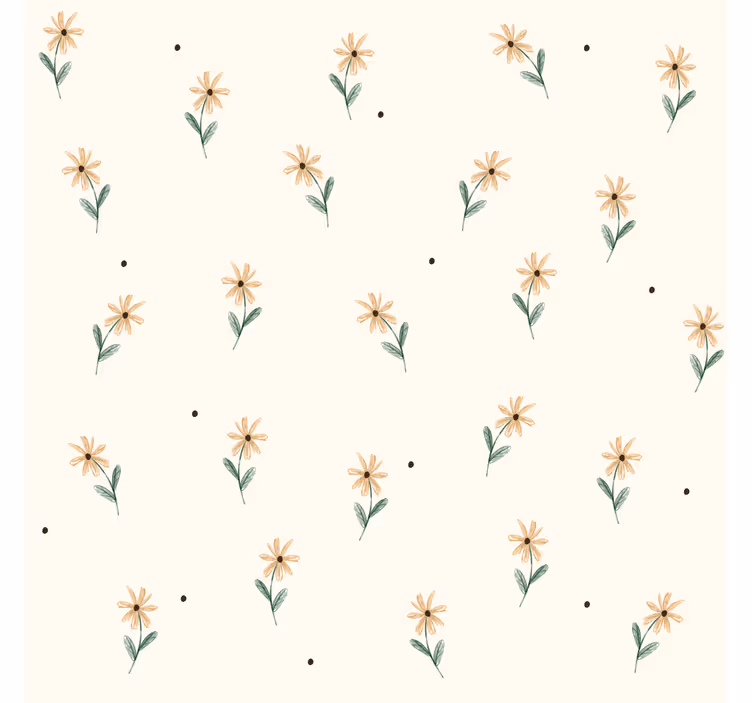 Carta da parati soggiorno margherite gialle - TenStickers