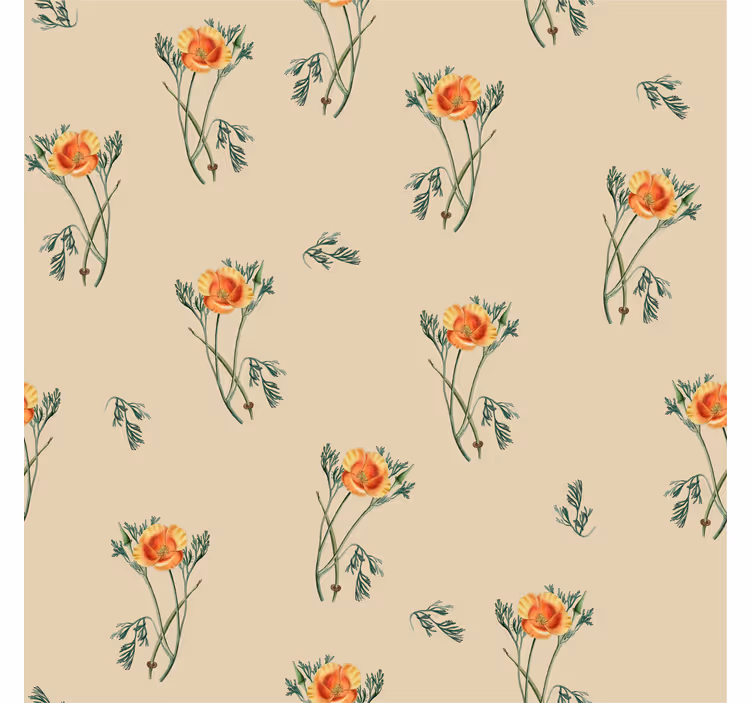 Carta da parati soggiorno fiori arancio - TenStickers