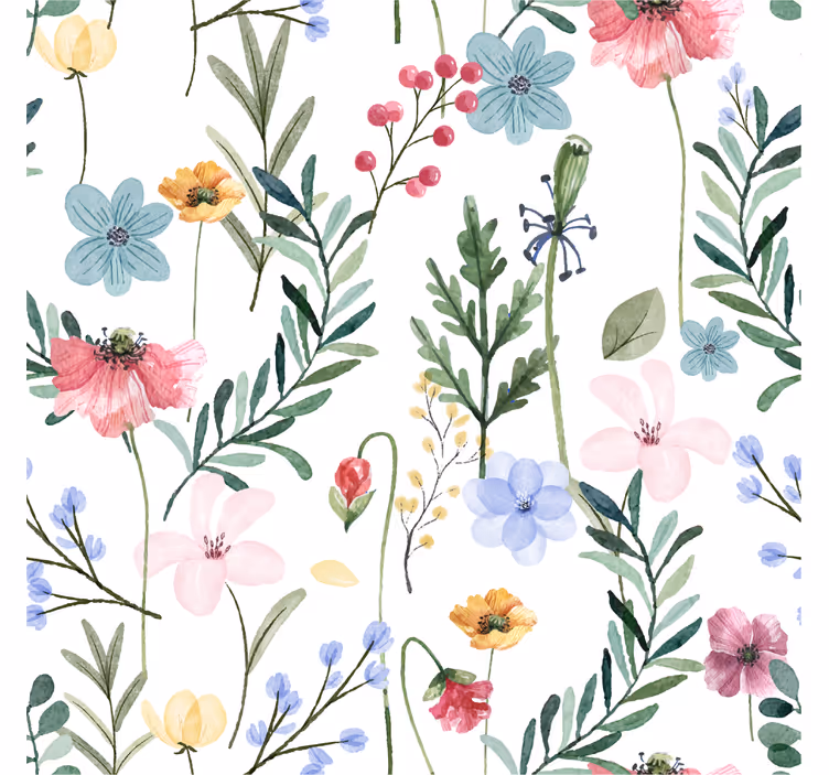 Carta da parati soggiorno fiori e piante - TenStickers