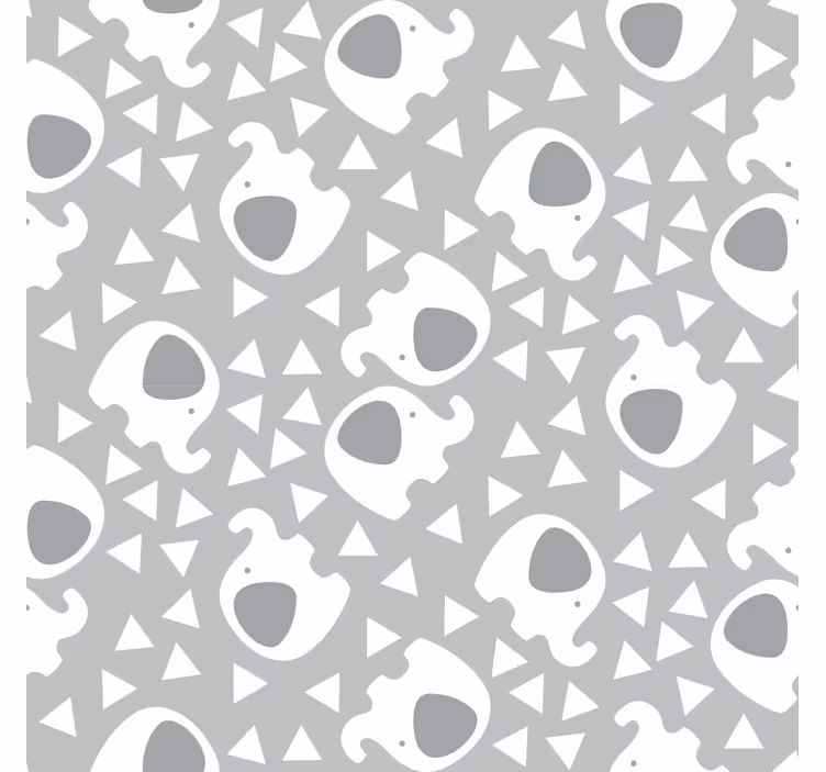 Carta da parati neonati elefante con triangoli - TenStickers