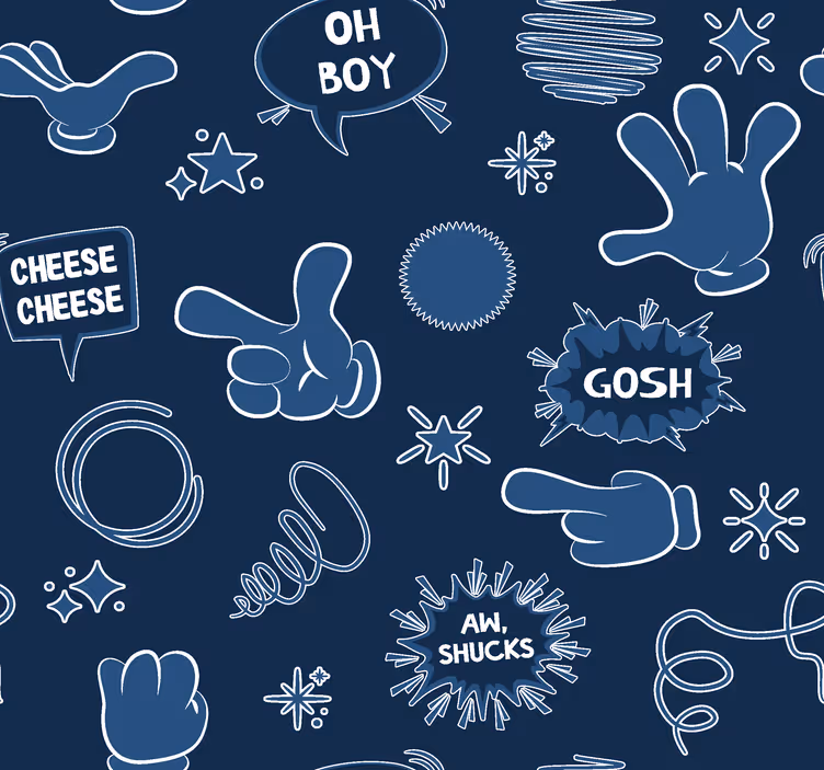 Carta da parati blu navy stile comico - TenStickers