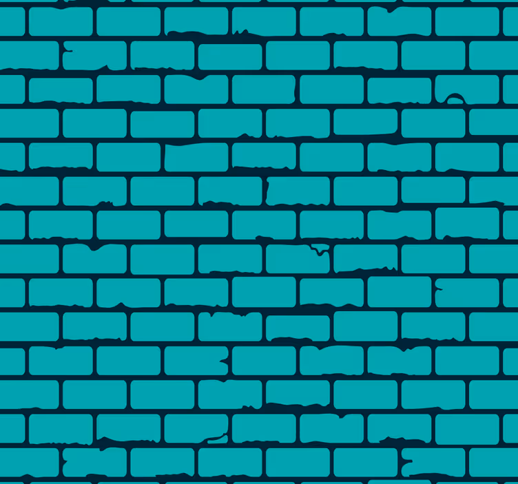Carta da parati mattoni finta muratura verde acqua - TenStickers