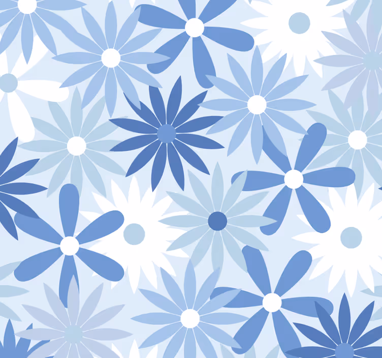 Carta da parati fiori fusione geometrica floreale - TenStickers
