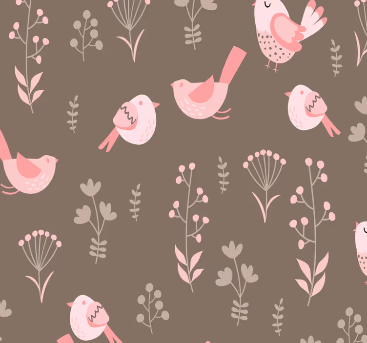 Carta da parati uccelli motivo floreale aviario - TenStickers