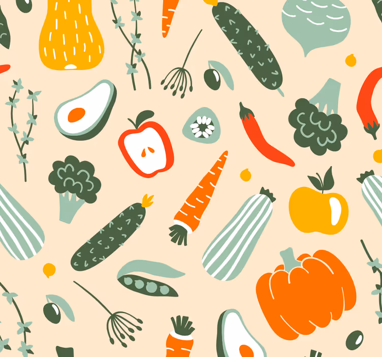 carta da parati cucina modello vegetale - TenStickers