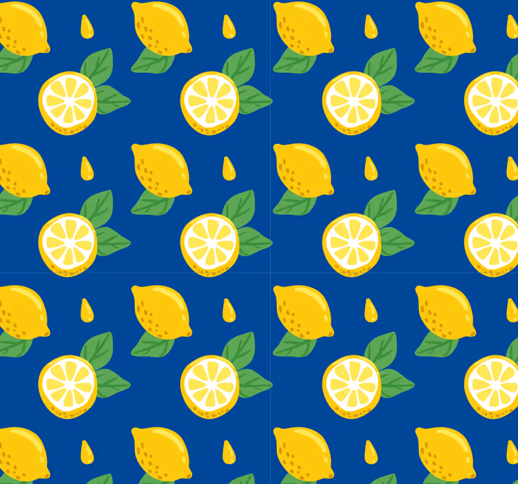 Carta da parati natura design con motivo a agrumi - TenStickers