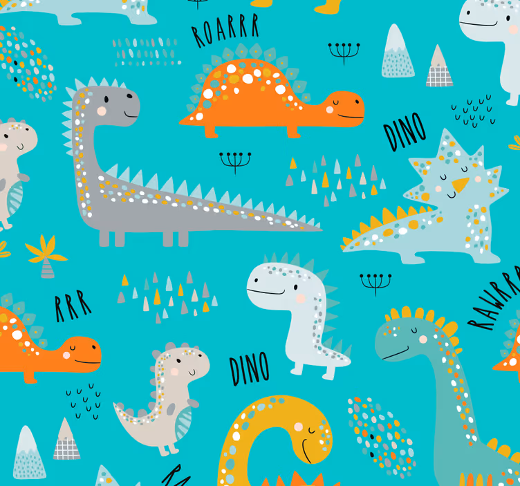 Carta da parati Dinosauri delizia dei dinosauri - TenStickers