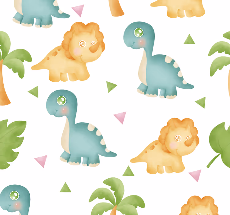 Carta da parati Dinosauri tempo di gioco dei dinosauri - TenStickers
